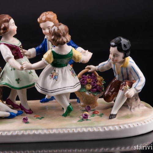 Дети и шарманщик, Unterweissbach, Германия, нач. 20 в