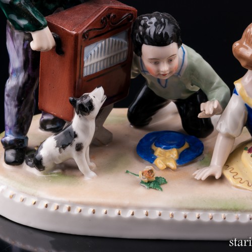 Дети и шарманщик, Unterweissbach, Германия, нач. 20 в