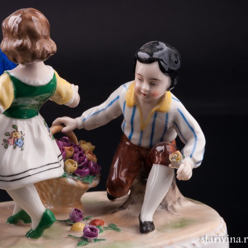 Дети и шарманщик, Unterweissbach, Германия, нач. 20 в