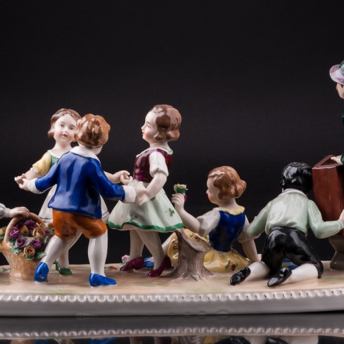 Дети и шарманщик, Unterweissbach, Германия, нач. 20 в