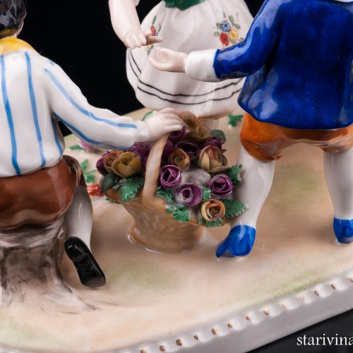 Дети и шарманщик, Unterweissbach, Германия, нач. 20 в