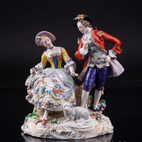 Пара с собачкой и овечкой, Дрезден, Германия, вт. пол. 20 в