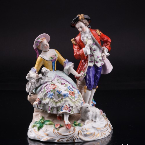 Пара с собачкой и овечкой, Дрезден, Германия, вт. пол. 20 в