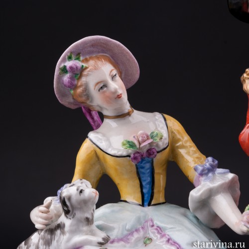 Пара с собачкой и овечкой, Дрезден, Германия, вт. пол. 20 в