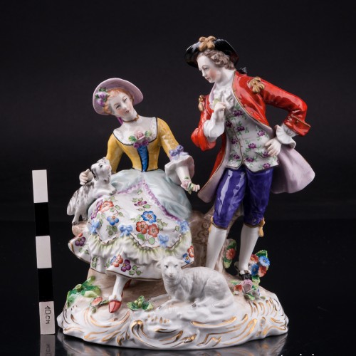 Пара с собачкой и овечкой, Дрезден, Германия, вт. пол. 20 в