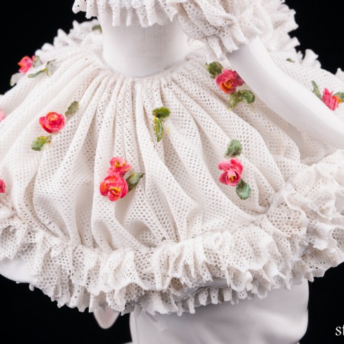 Неаполитанский танец, танцовщица с бубном, кружевная, Sitzendorf, Германия, пер. пол. 20 в