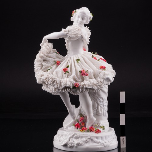 Неаполитанский танец, танцовщица с бубном, кружевная, Sitzendorf, Германия, пер. пол. 20 в