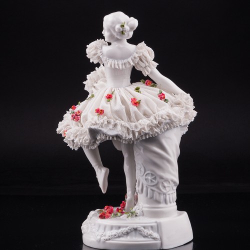 Неаполитанский танец, танцовщица с бубном, кружевная, Sitzendorf, Германия, пер. пол. 20 в