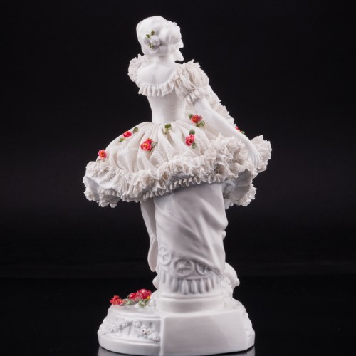 Неаполитанский танец, танцовщица с бубном, кружевная, Sitzendorf, Германия, пер. пол. 20 в