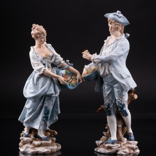 Пара с цветами, Volkstedt, Германия, 19 в