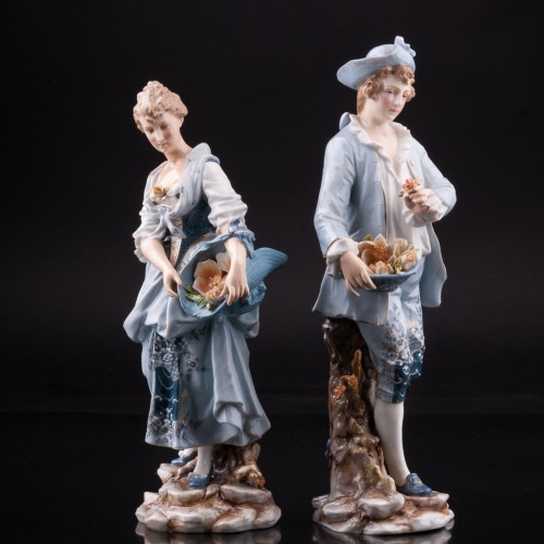 Пара с цветами, Volkstedt, Германия, 19 в