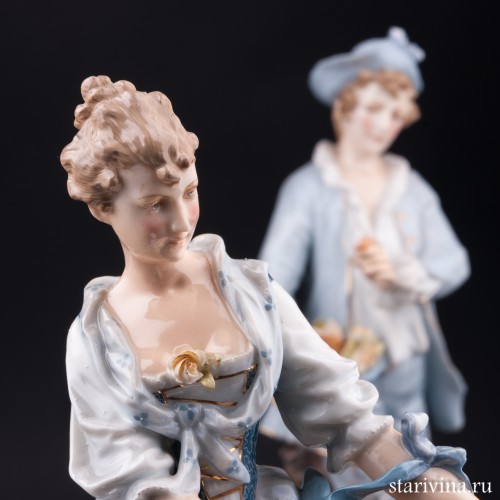 Пара с цветами, Volkstedt, Германия, 19 в