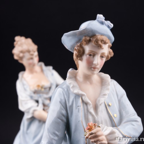 Пара с цветами, Volkstedt, Германия, 19 в