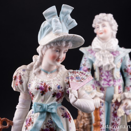 Пара на прогулке, Ernst Bohne Sohne, Германия, кон. 19 - нач. 20 вв