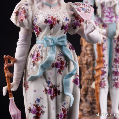 Пара на прогулке, Ernst Bohne Sohne, Германия, кон. 19 - нач. 20 вв