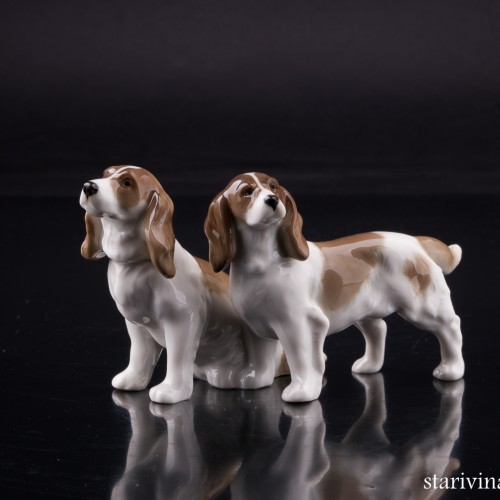 Два спаниеля, миниатюра, Hutschenreuther, Германия