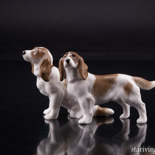 Два спаниеля, миниатюра, Hutschenreuther, Германия