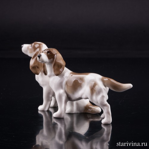 Два спаниеля, миниатюра, Hutschenreuther, Германия