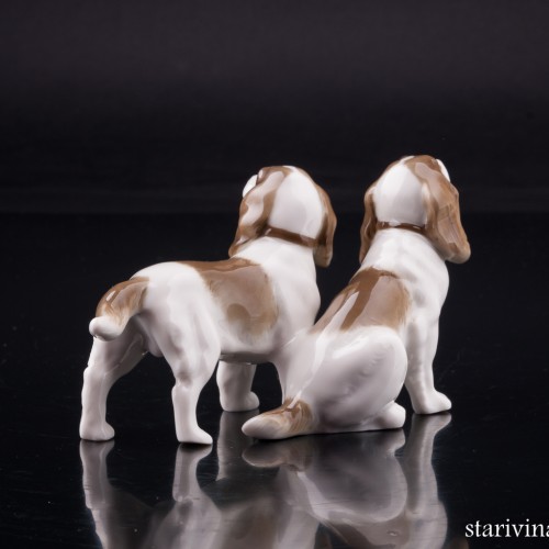 Два спаниеля, миниатюра, Hutschenreuther, Германия