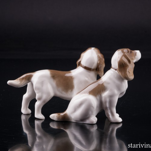 Два спаниеля, миниатюра, Hutschenreuther, Германия