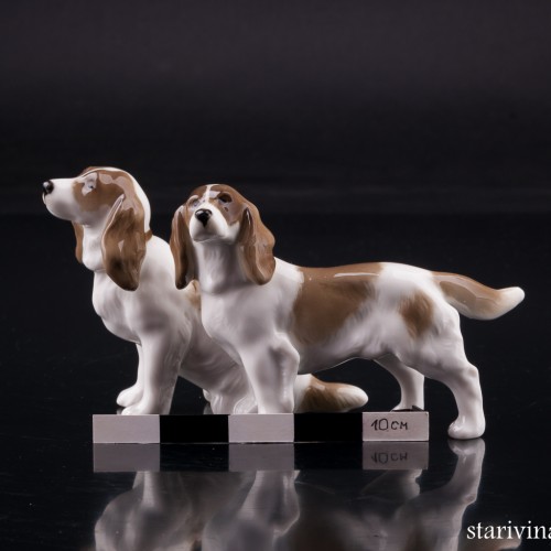 Два спаниеля, миниатюра, Hutschenreuther, Германия