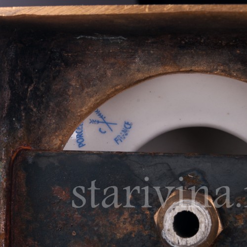 Две парные бирюзовые лампы на бронзовых постаментах, Франция, нач. 20 в