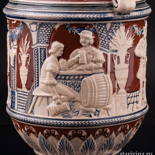 Кувшин с 4 кружками, Reinhold Merkelbach, Германия, 1890-1900 гг