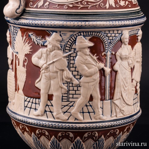 Кувшин с 4 кружками, Reinhold Merkelbach, Германия, 1890-1900 гг