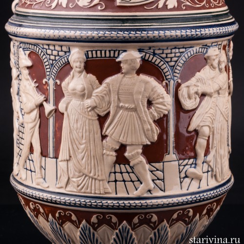 Кувшин с 4 кружками, Reinhold Merkelbach, Германия, 1890-1900 гг