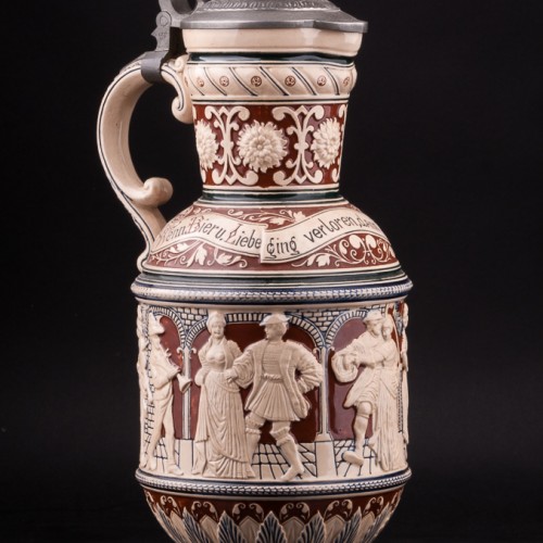Кувшин с 4 кружками, Reinhold Merkelbach, Германия, 1890-1900 гг