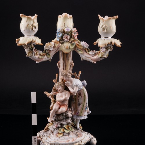 Канделябр Девушка и ангелочек, Volkstedt, Германия, кон. 19 в
