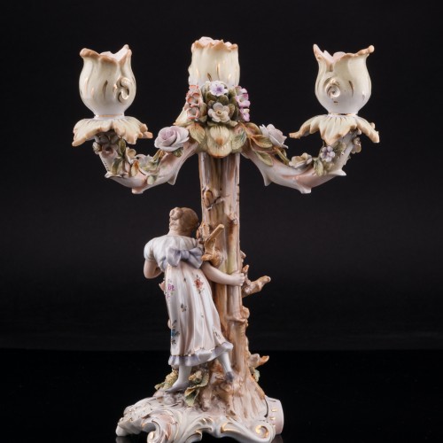 Канделябр Девушка и ангелочек, Volkstedt, Германия, кон. 19 в