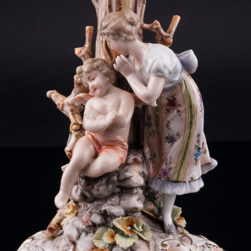 Канделябр Девушка и ангелочек, Volkstedt, Германия, кон. 19 в