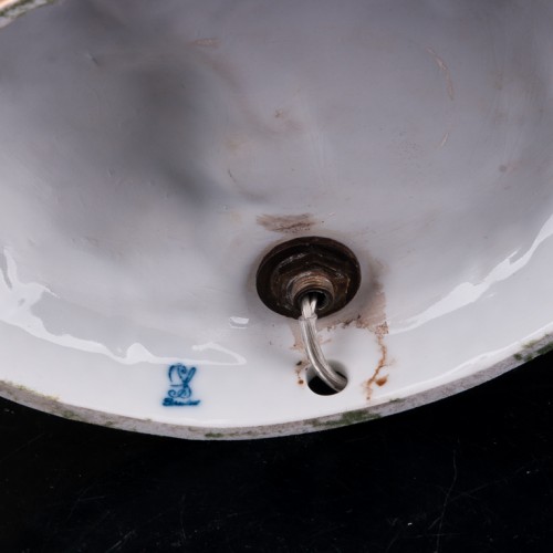 Дети с овечкой и птичьей клеткой, настольная лампа, Carl Thieme, Германия, нач. 20 в