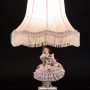 Танцовщица в розовом, кружевная, настольная лампа, Muller & Co, Германия, нач. 20 в