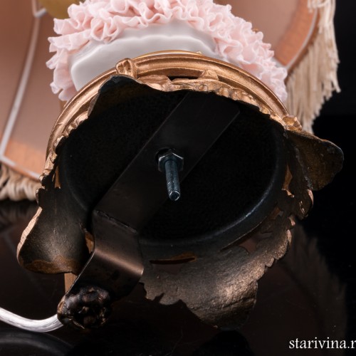 Танцовщица в розовом, кружевная, настольная лампа, Muller & Co, Германия, нач. 20 в