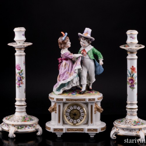 Фарфоровые часы Танцующие дети, Германия, 19 в