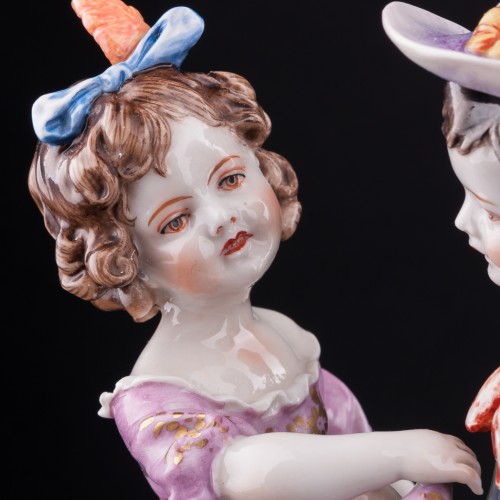 Фарфоровые часы Танцующие дети, Германия, 19 в