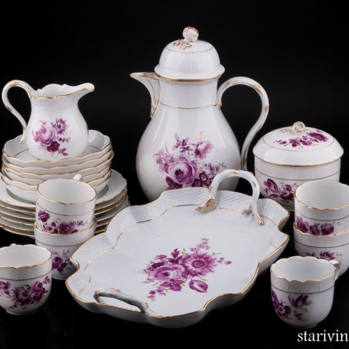 Кофейный сервиз на 6 персон, 22 предмета, Meissen, Германия, пер. пол. 20 в