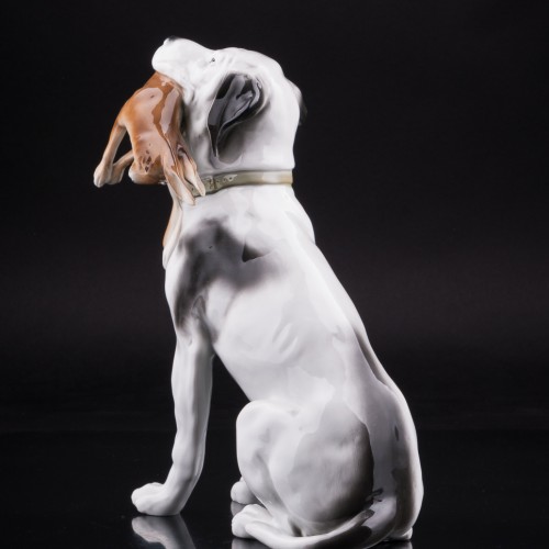Пойнтер с зайцем, Дрезден, Германия, нач. 20 в