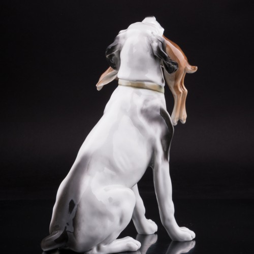 Пойнтер с зайцем, Дрезден, Германия, нач. 20 в