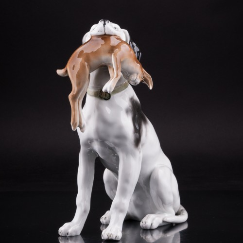 Пойнтер с зайцем, Дрезден, Германия, нач. 20 в