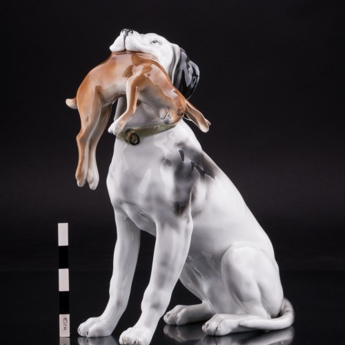 Пойнтер с зайцем, Дрезден, Германия, нач. 20 в