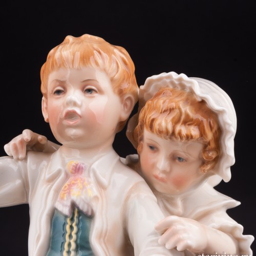 Дети с букетом цветов, Karl Ens, Германия, 1920-30 гг