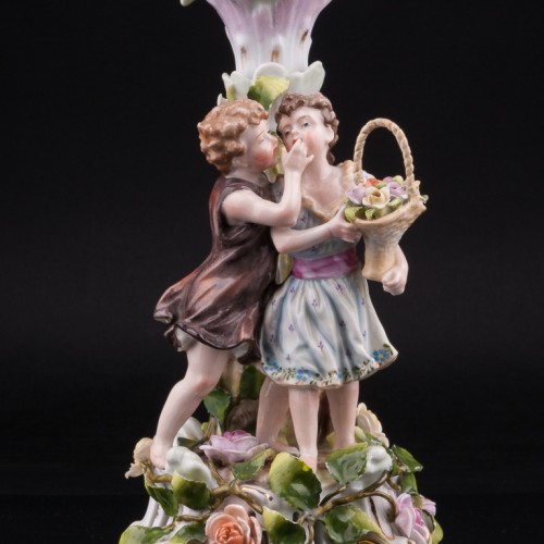 Дети с корзиной цветов, подсвечник, Von Schierholz, Германия, пер. пол. 20 в