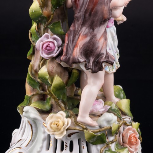 Дети с корзиной цветов, подсвечник, Von Schierholz, Германия, пер. пол. 20 в