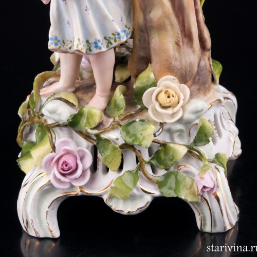 Дети с корзиной цветов, подсвечник, Von Schierholz, Германия, пер. пол. 20 в