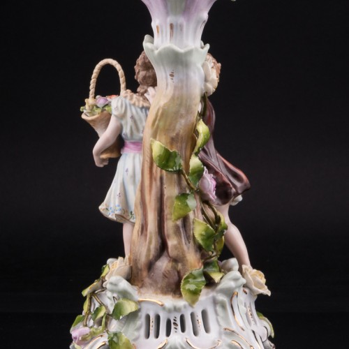 Дети с корзиной цветов, подсвечник, Von Schierholz, Германия, пер. пол. 20 в