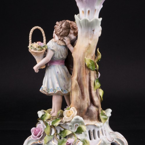 Дети с корзиной цветов, подсвечник, Von Schierholz, Германия, пер. пол. 20 в