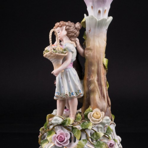 Дети с корзиной цветов, подсвечник, Von Schierholz, Германия, пер. пол. 20 в
